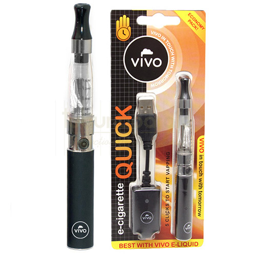 Kit complet de tigara electronica ieftina de vanzare Vivo Quick Black Clear